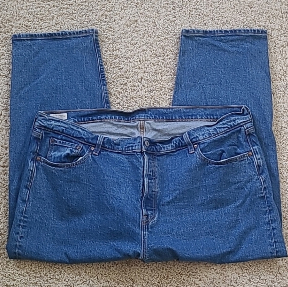 Levi's 501 Original Fit Jeans Plus Size 22W High Rise Button Fly Blue Classic - Picture 2 of 14